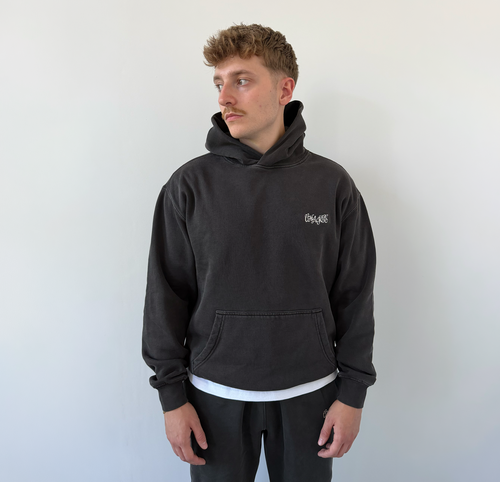 Charge Script Hoodie in faded Black